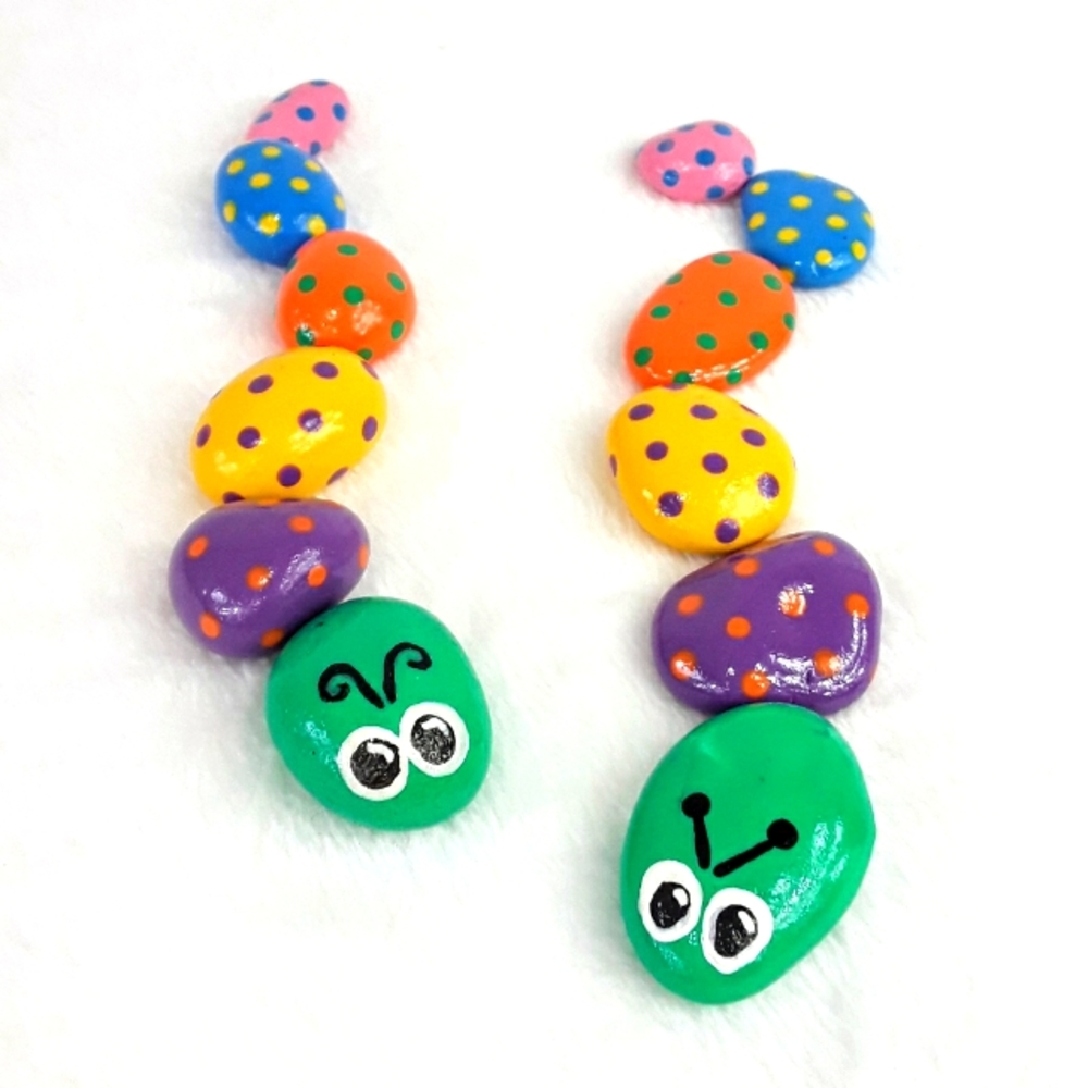 🐛Caterpillar Rock Art